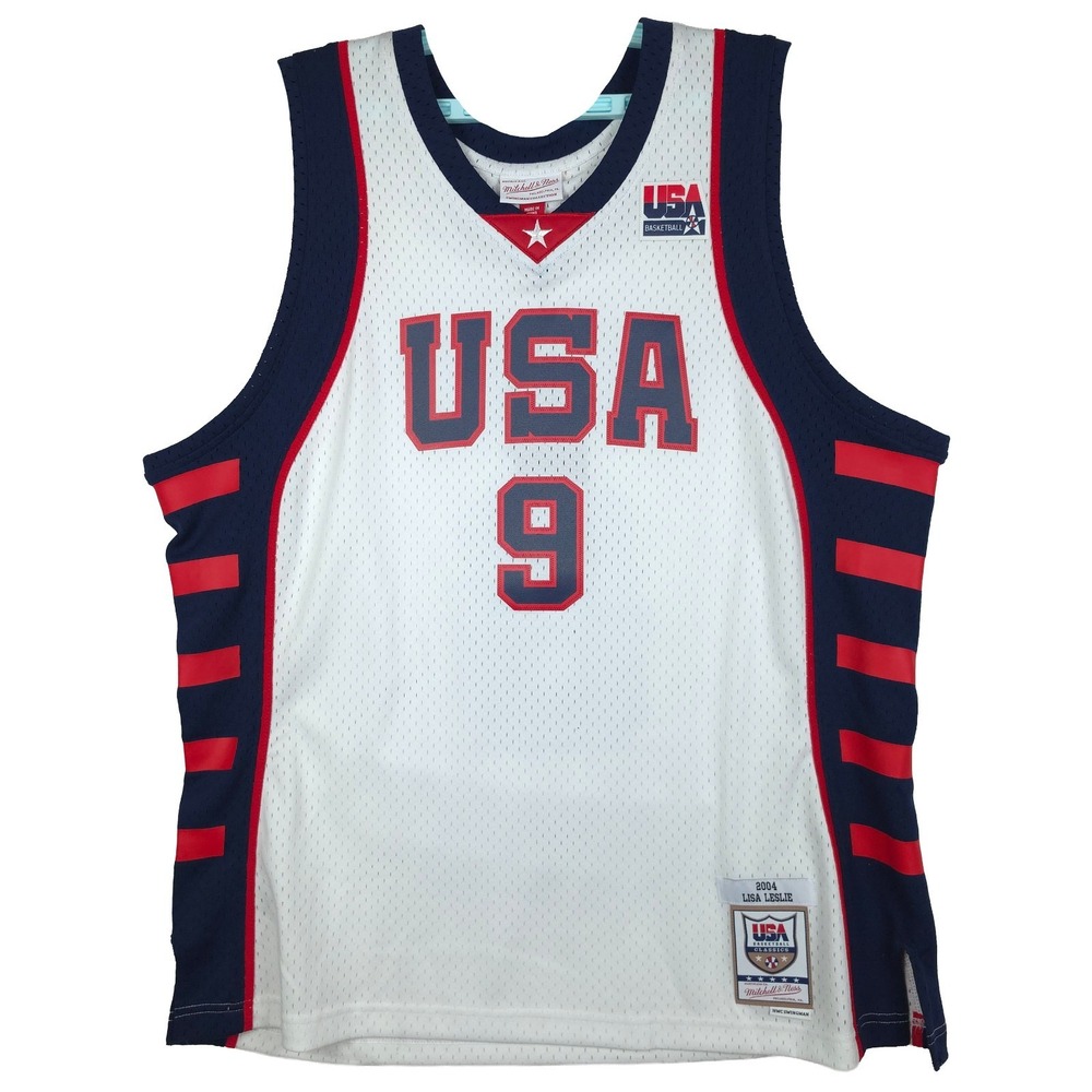Lisa Leslie USA Olympics Mitchell & Ness NBA XL XLarge Jersey 2004 White #9 NWT‎